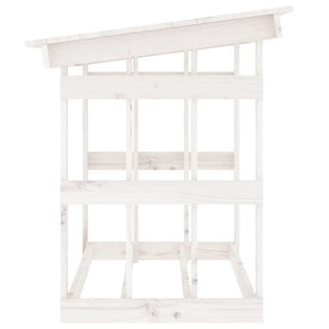 Kaminholzregal Weiß Kiefer Massivholz
