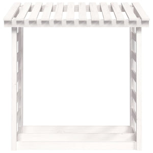 Weißes Kaminholzregal aus Kiefernholz 108x64,5x110 cm
