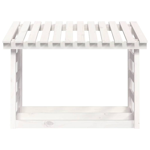 Kaminholzregal Weiß Kiefer Massivholz 108x64,5x78cm