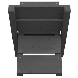 Kaminholzregal Grau Kiefer Massivholz