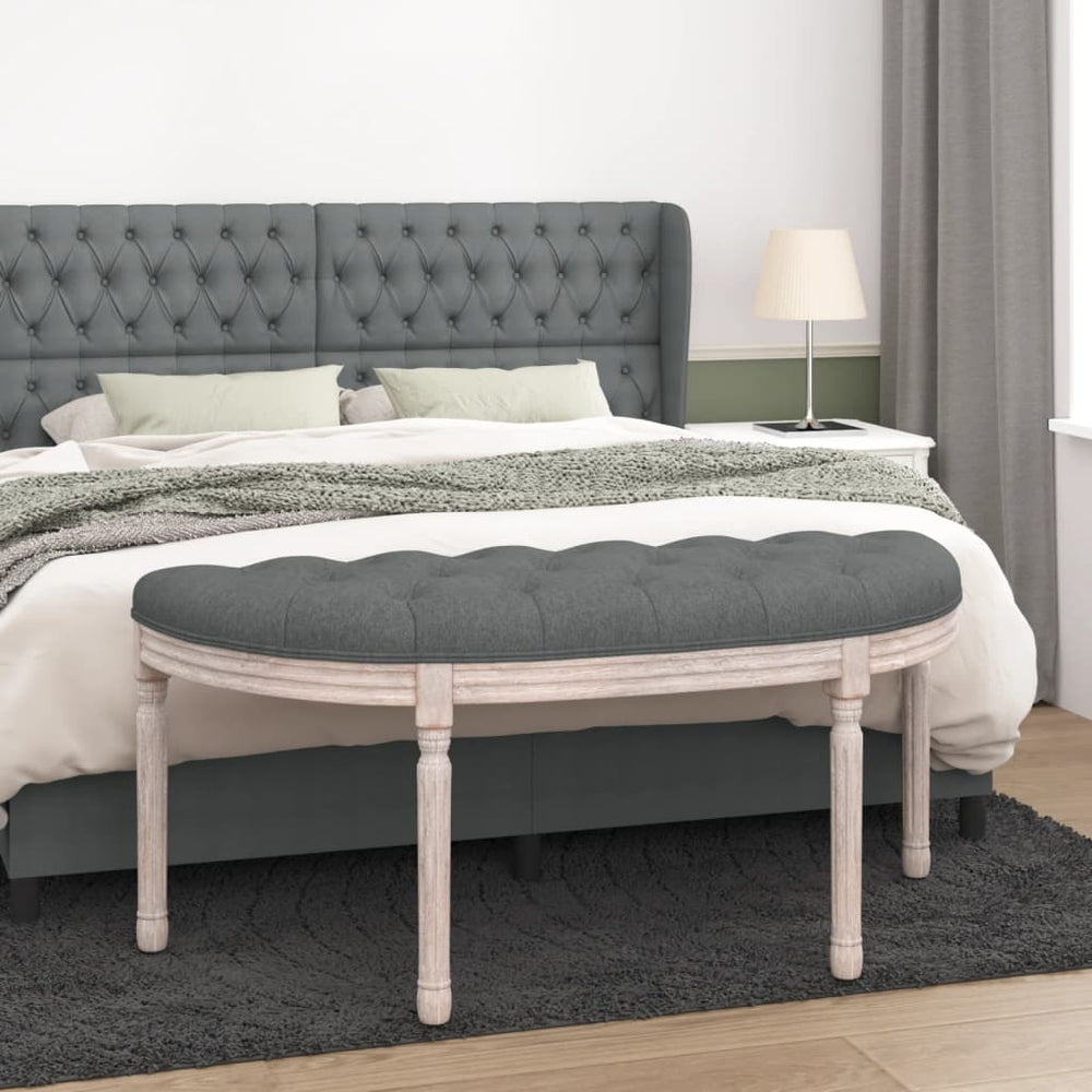 Sitzbank Dunkelgrau Stoff 110,5 cm