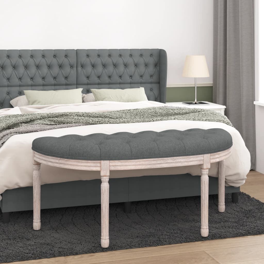 Sitzbank Dunkelgrau Stoff 110,5 cm