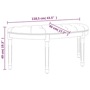 Sitzbank Dunkelgrau Samt 110,5 cm