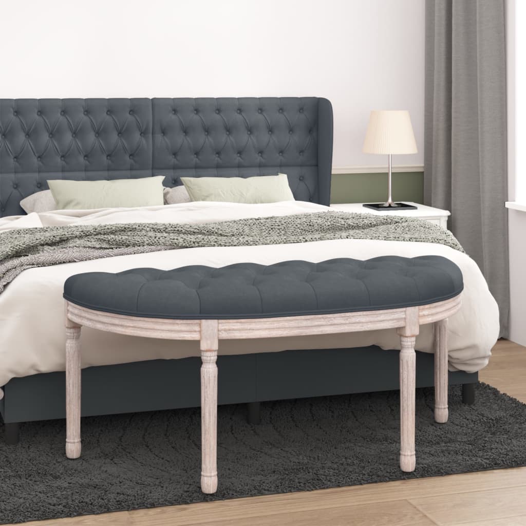 Sitzbank Dunkelgrau Samt 110,5 cm