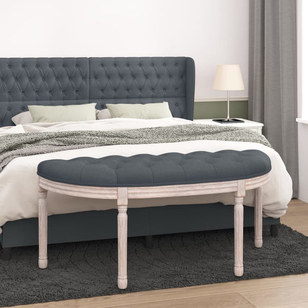 Sitzbank Dunkelgrau Samt 110,5 cm