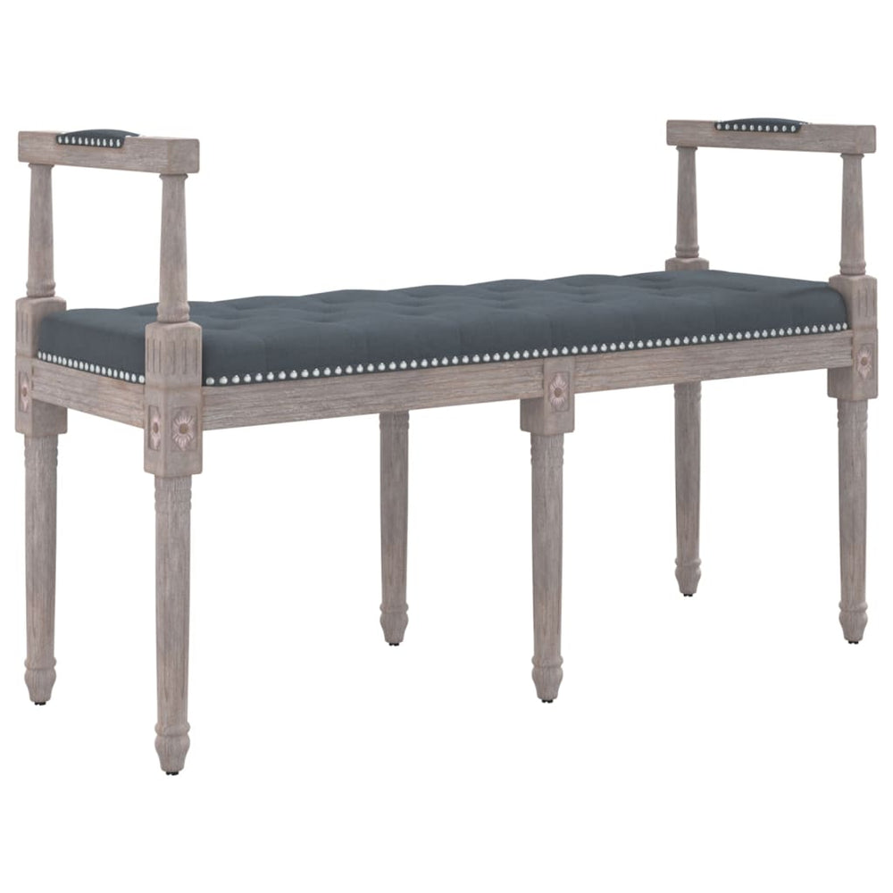 Sitzbank Dunkelgrau Samt 110 cm