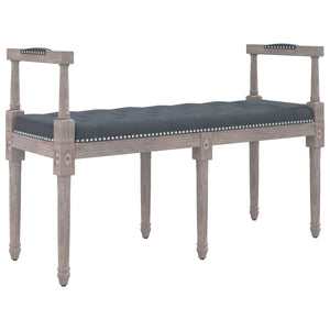 Sitzbank Dunkelgrau Samt 110 cm