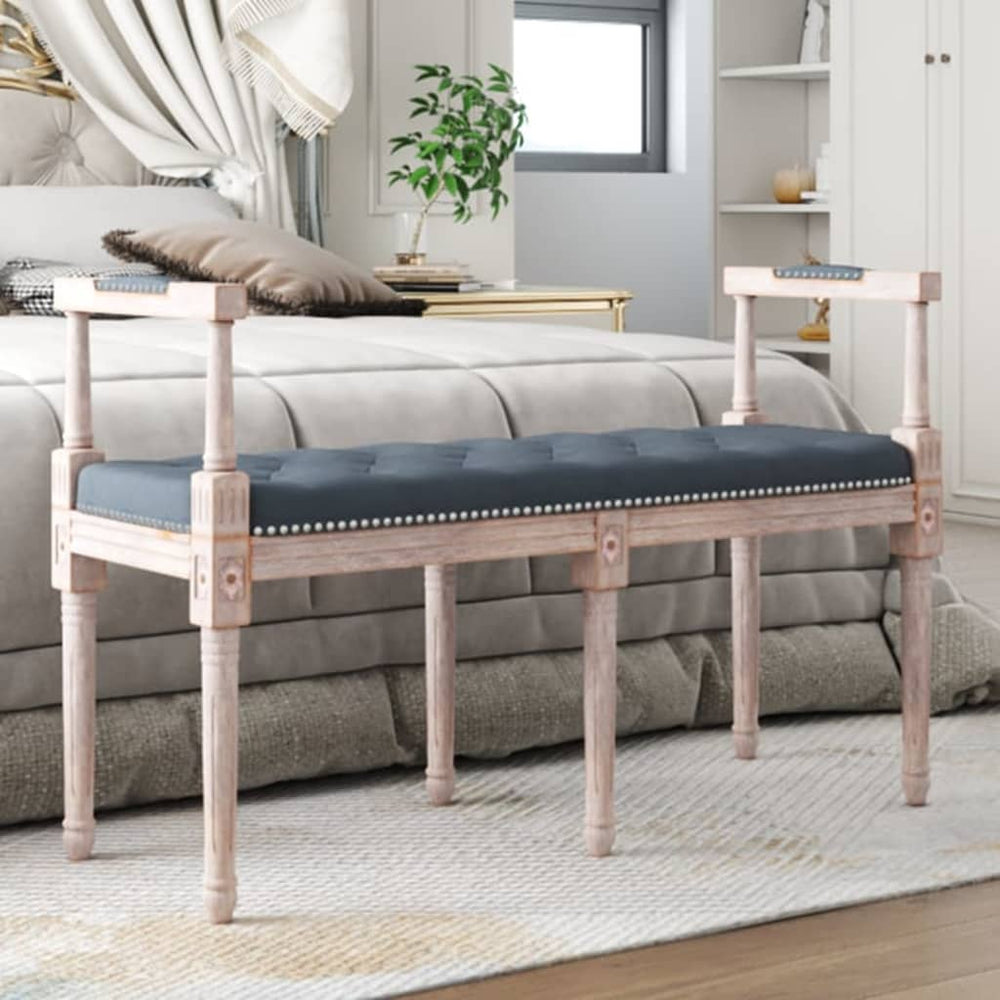 Sitzbank Dunkelgrau Samt 110 cm