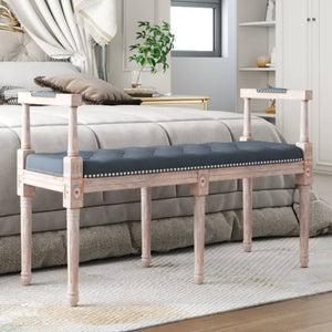Sitzbank Dunkelgrau Samt 110 cm