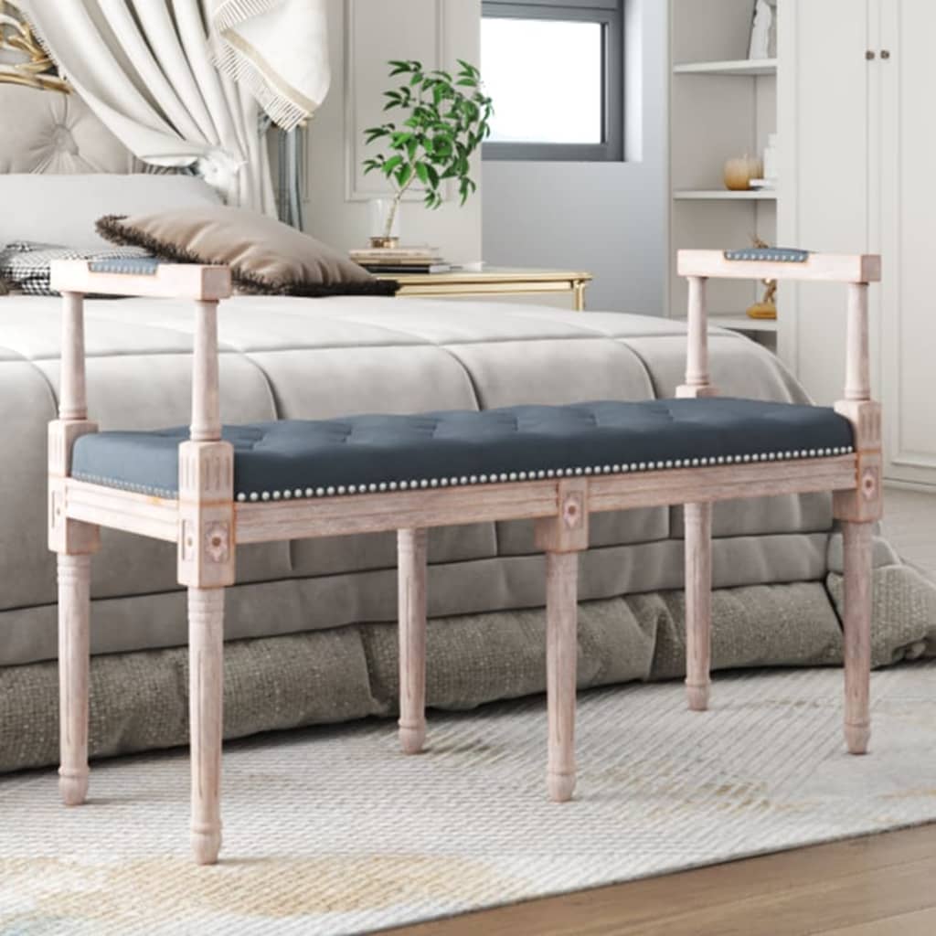 Sitzbank Dunkelgrau Samt 110 cm