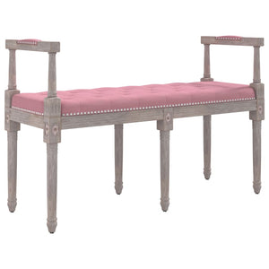 Rosa Samt Sitzbank, 110 cm