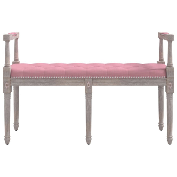 Rosa Samt Sitzbank, 110 cm