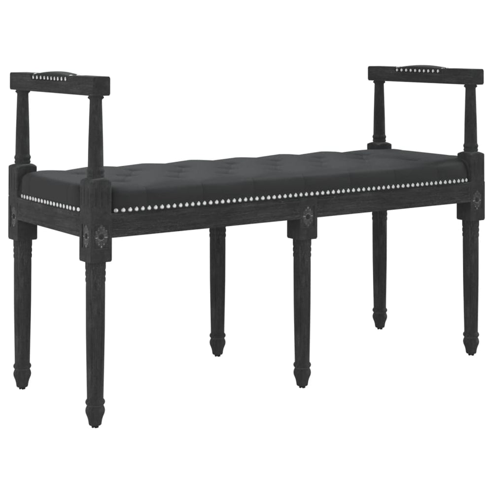 Schwarze Samt Sitzbank 110 cm