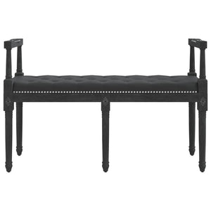 Schwarze Samt Sitzbank 110 cm