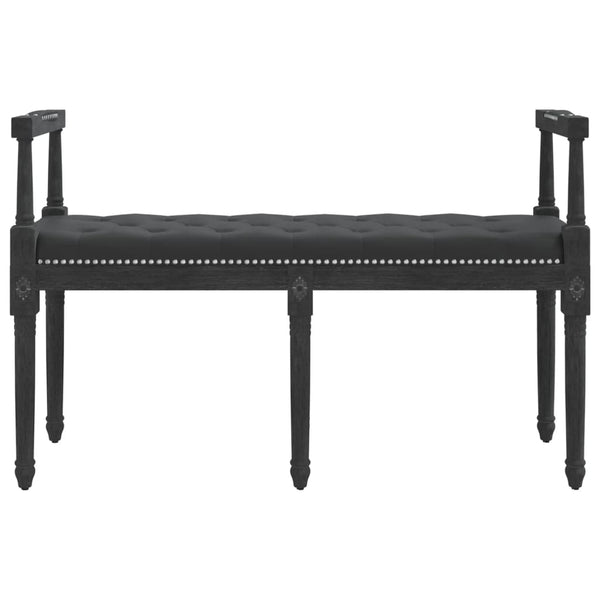 Schwarze Samt Sitzbank 110 cm