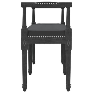 Schwarze Samt Sitzbank 110 cm