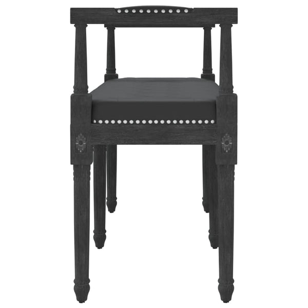 Schwarze Samt Sitzbank 110 cm