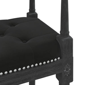 Schwarze Samt Sitzbank 110 cm