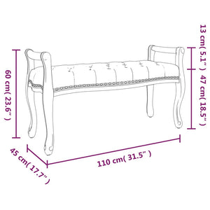 Sitzbank Dunkelgrau Stoff 110 cm