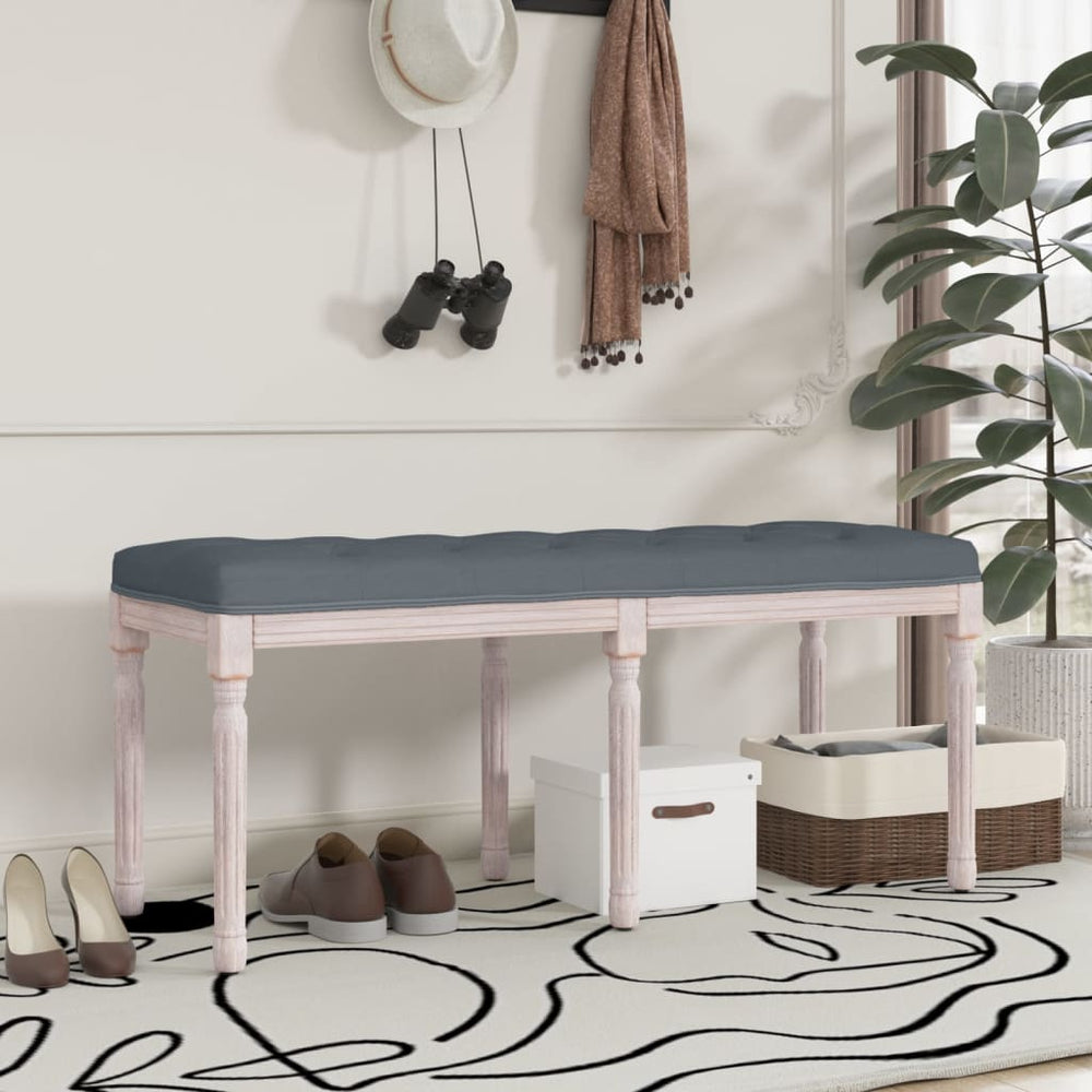 Sitzbank Dunkelgrau Samt 110 cm