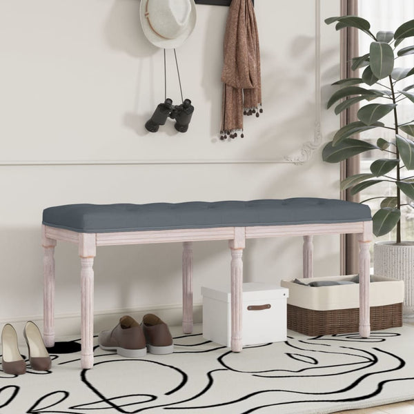 Sitzbank Dunkelgrau Samt 110 cm