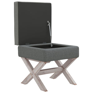 Hocker Dunkelgrau mit Stauraum 45x45x49 cm