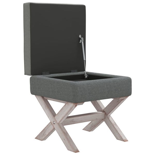 Hocker Dunkelgrau mit Stauraum 45x45x49 cm
