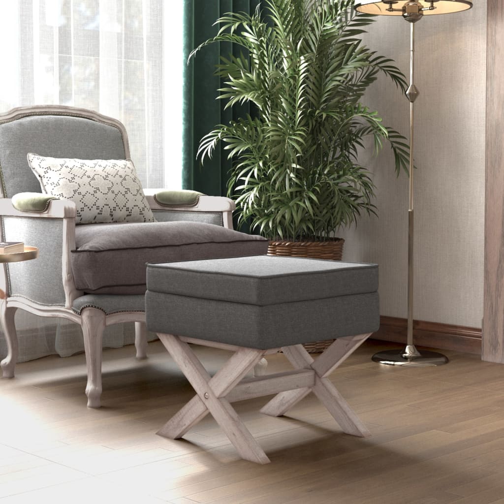 Hocker Dunkelgrau mit Stauraum 45x45x49 cm