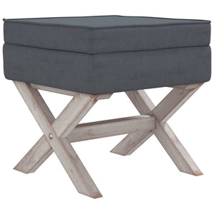 Hocker Dunkelgrau Samt Stauraum 45x45x49cm