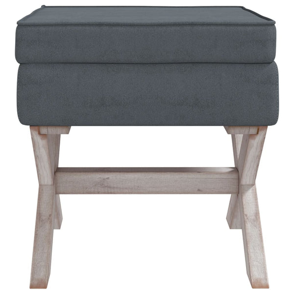 Hocker Dunkelgrau Samt Stauraum 45x45x49cm