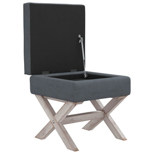 Hocker Dunkelgrau Samt Stauraum 45x45x49cm