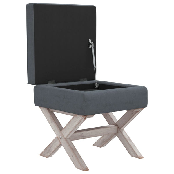 Hocker Dunkelgrau Samt Stauraum 45x45x49cm