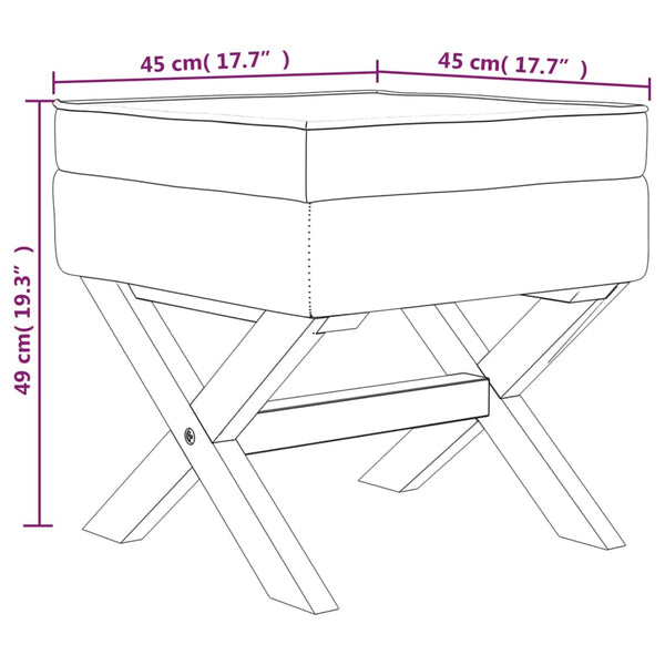 Hocker Dunkelgrau Samt Stauraum 45x45x49cm