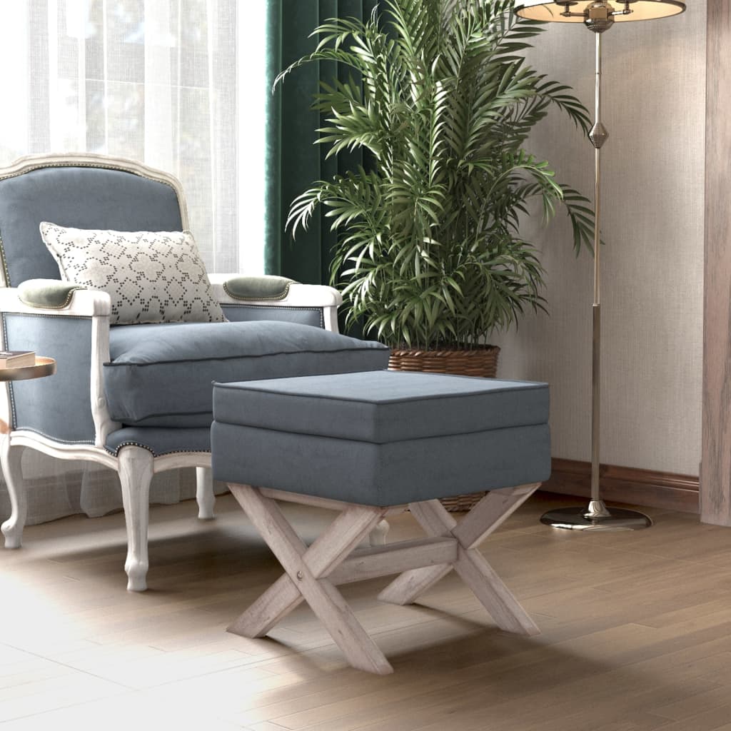 Hocker Dunkelgrau Samt Stauraum 45x45x49cm
