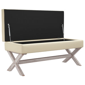 Hocker mit Stauraum, 110 cm, Leinen