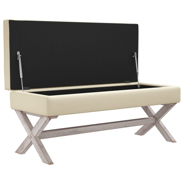 Hocker mit Stauraum, 110 cm, Leinen