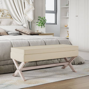 Hocker mit Stauraum, 110 cm, Leinen