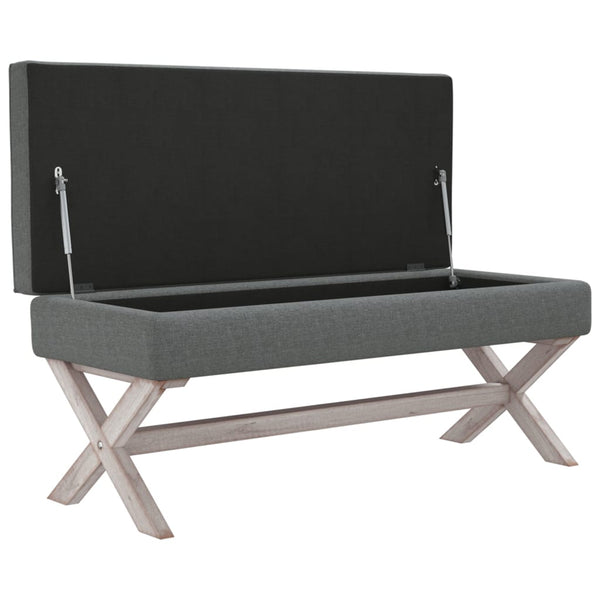 Hocker mit Stauraum Dunkelgrau 110 cm