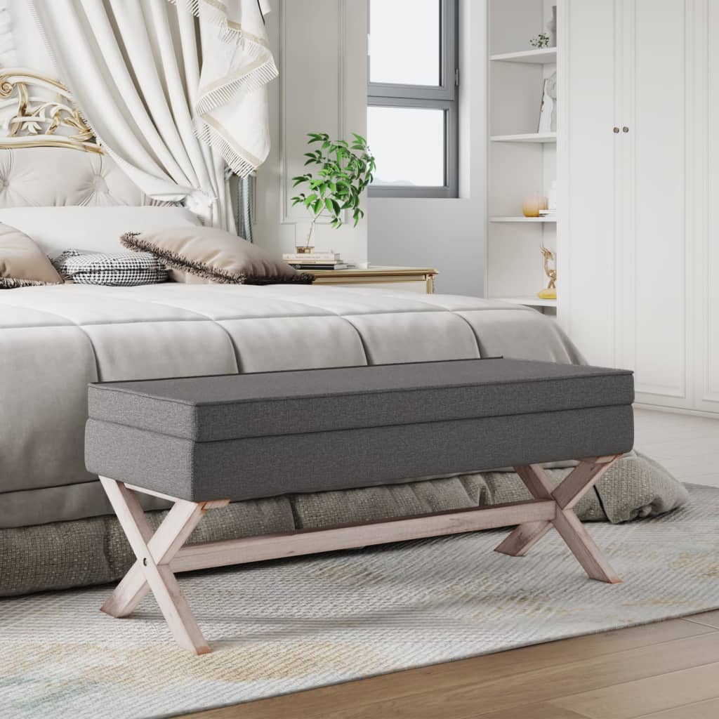Hocker mit Stauraum Dunkelgrau 110 cm