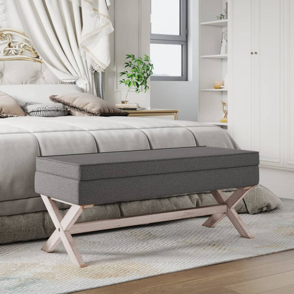Hocker mit Stauraum Dunkelgrau 110 cm
