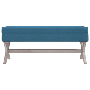 vidaXL Banc de rangement bleu 110x45x49 cm Velours