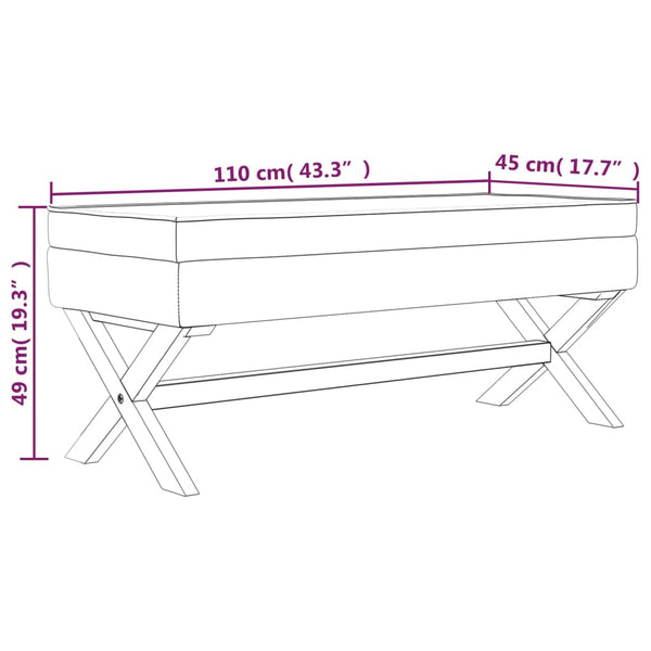 vidaXL Banc de rangement bleu 110x45x49 cm Velours