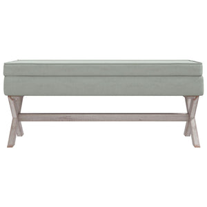 Hocker Hellgrau Samt mit Stauraum 110 cm