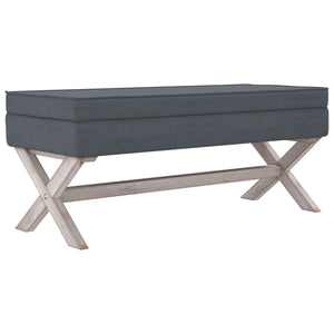 Hocker Dunkelgrau 110 cm Samt mit Stauraum