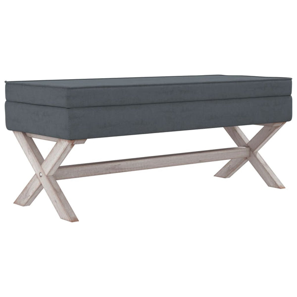 Hocker Dunkelgrau 110 cm Samt mit Stauraum