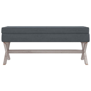 Hocker Dunkelgrau 110 cm Samt mit Stauraum