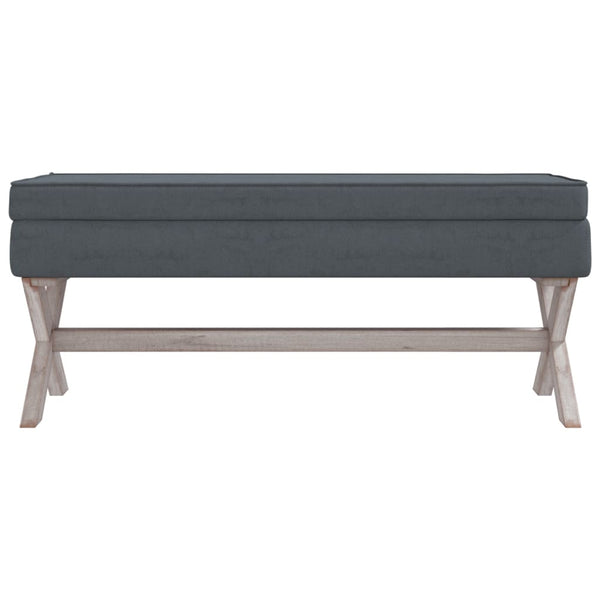 Hocker Dunkelgrau 110 cm Samt mit Stauraum