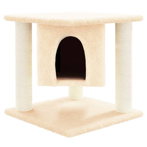 Kratzbaum mit Sisal-Kratzsäulen Creme 37 cm