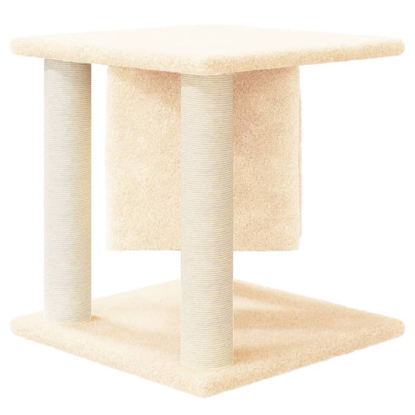 Kratzbaum mit Sisal-Kratzsäulen Creme 37 cm