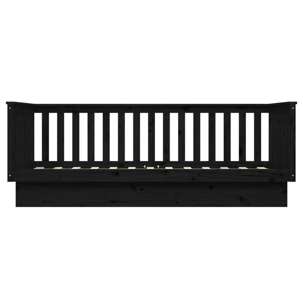 Schwarzes Tagesbett 100x200 cm Kiefer Massivholz